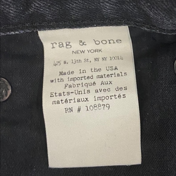 ❌SOLD❌RAG-BONE Highrise Black Stone Skinny Jeans - Picture 7 of 7
